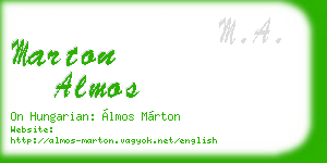 marton almos business card