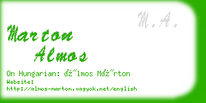 marton almos business card
